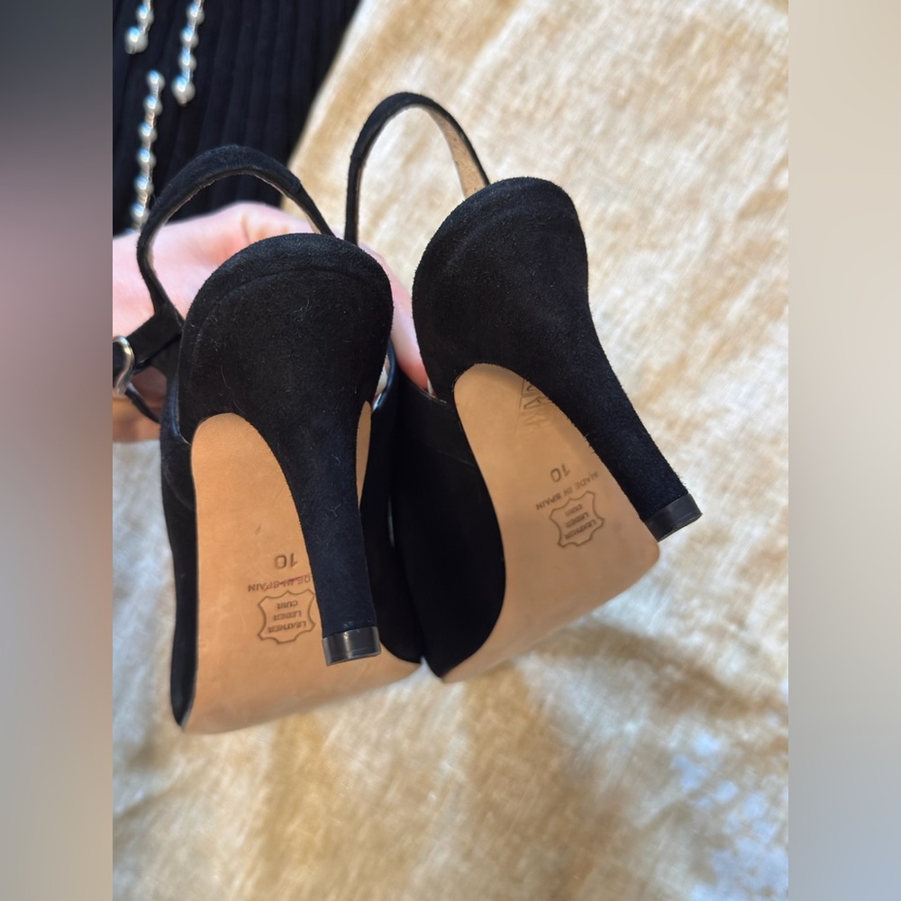 Andre Assous Black Suede sling back - Picture 5 of 9